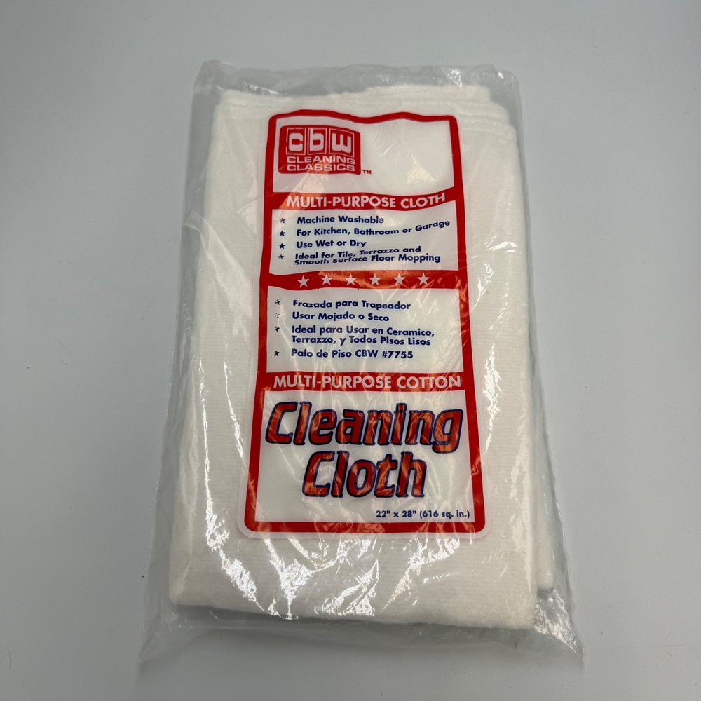CBW Cleaning Classics Multi-Purpose Cotton Cleaning Cloth 22x28 White Vintage
